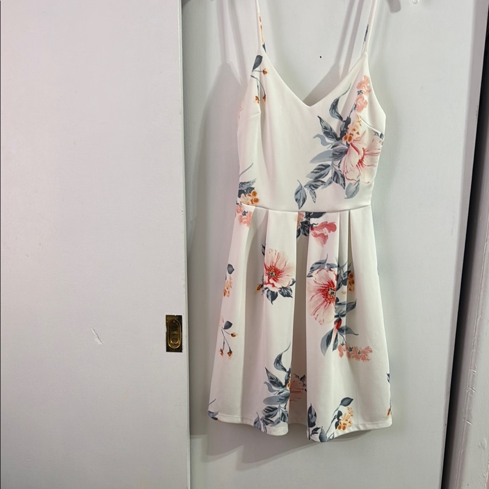Floral Print White Dress
